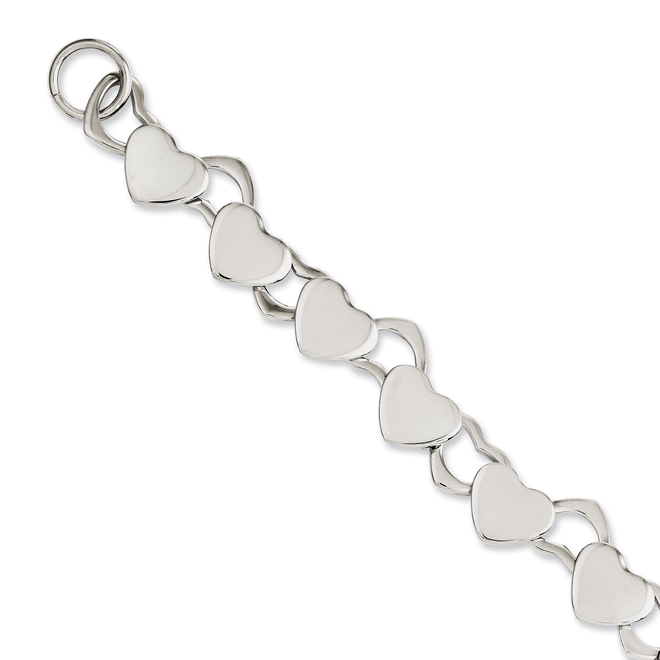 Stainless Steel Polished Hearts Toggle Bracelet for Women