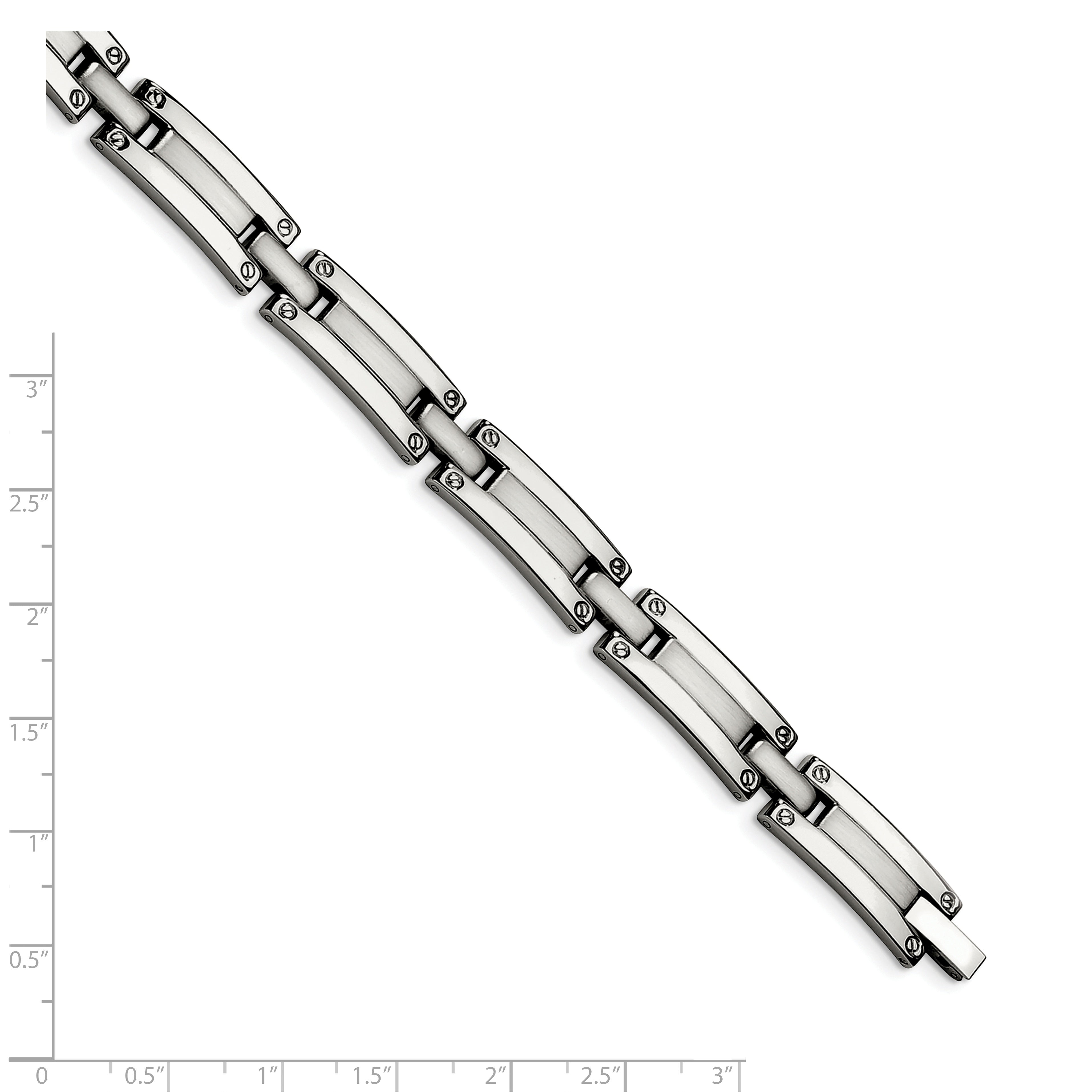 Stainless Steel Brushed and Polished Link Bracelet for Men
