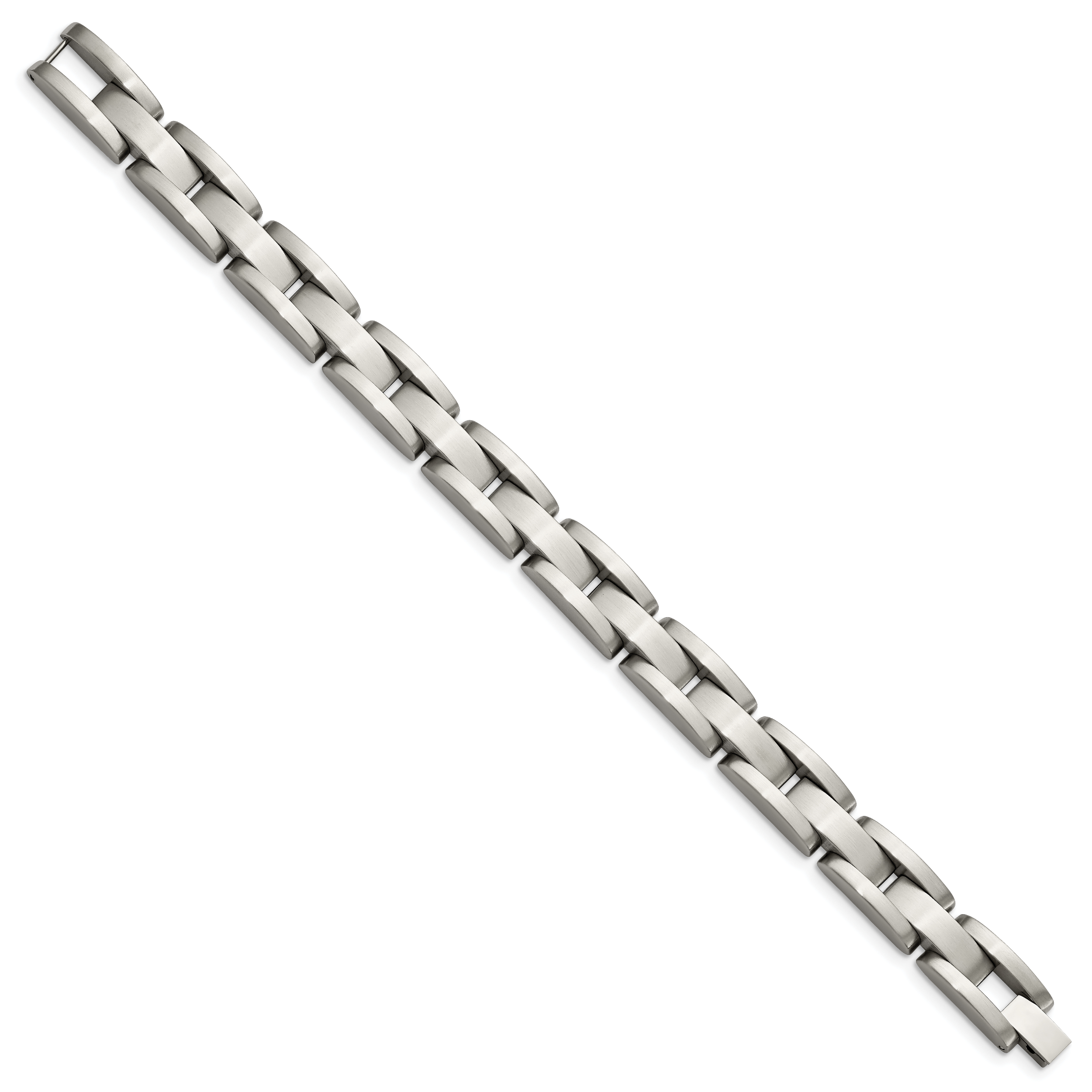 Stainless Steel Brushed Link Bracelet for Men