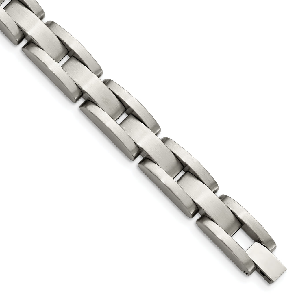 Stainless Steel Brushed Link Bracelet for Men