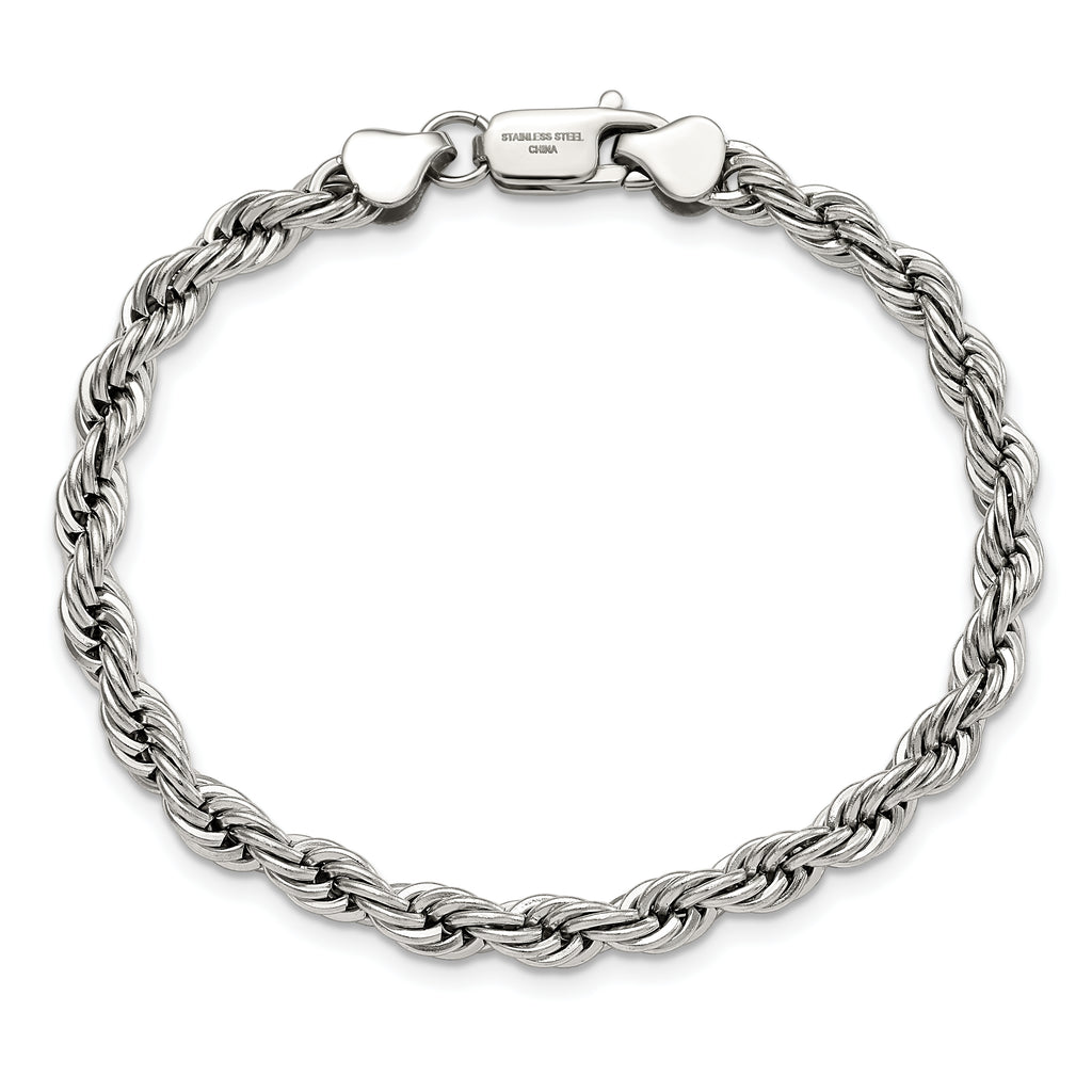 Chisel Stainless Steel Polished 6mm Rope Bracelet