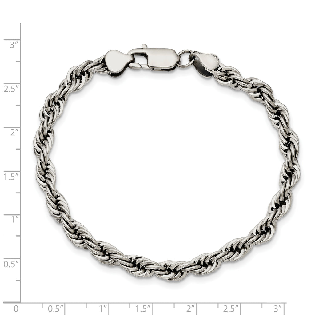 Chisel Stainless Steel Polished 6mm Rope Bracelet