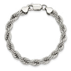 Chisel Stainless Steel Polished 7mm 8.5 inch Rope Bracelet
