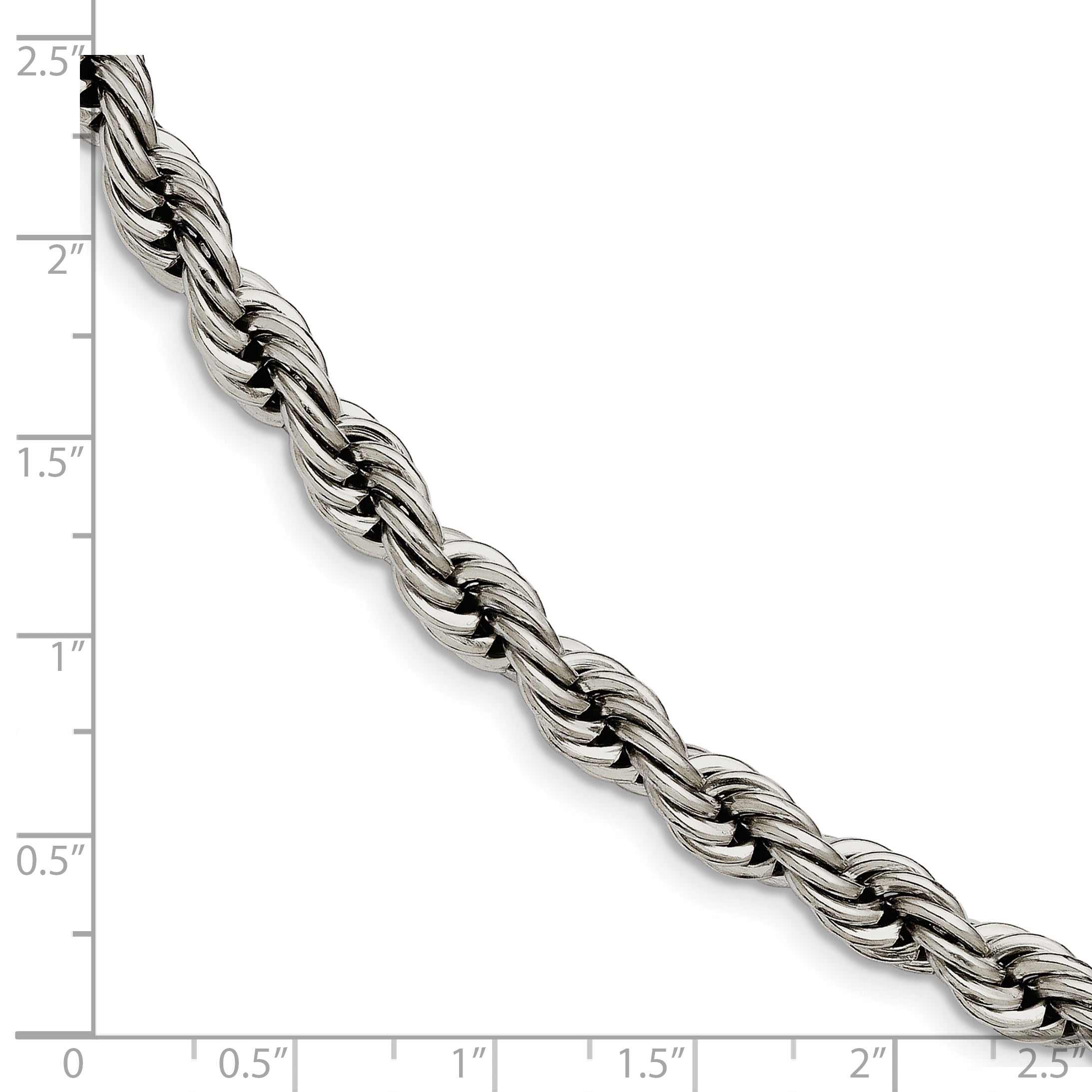 Chisel Stainless Steel Polished 7mm 9 inch Rope Bracelet