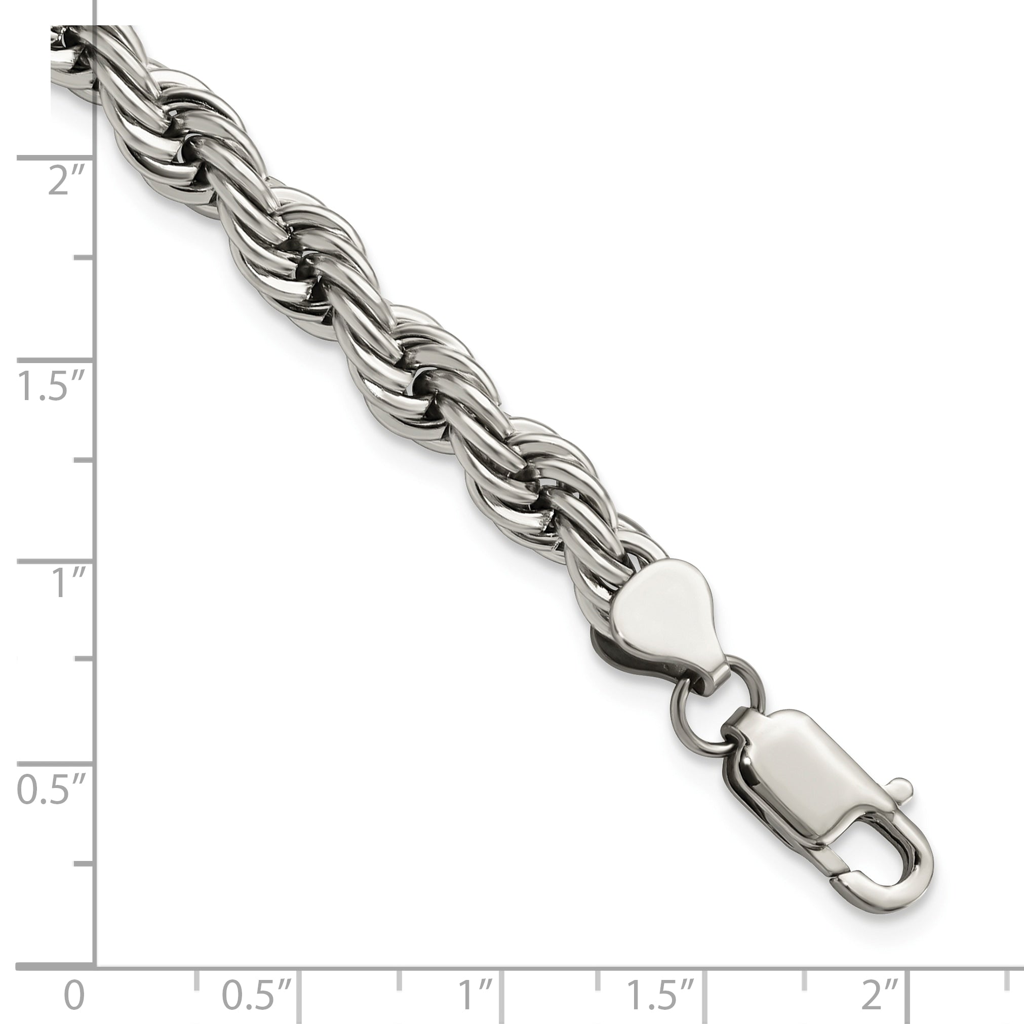 Chisel Stainless Steel Polished 7mm Rope Bracelet