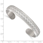 Stainless Steel Polished & Laser-cut Hearts Cuff Bangle Bracelet for Women
