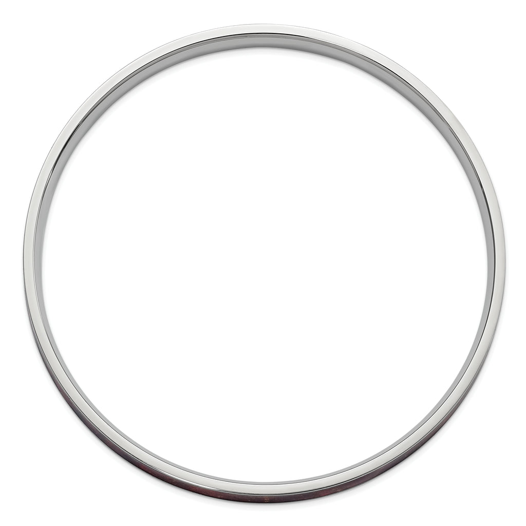 Stainless Steel Polished Red and Black Enameled Bangle Bracelet for Women