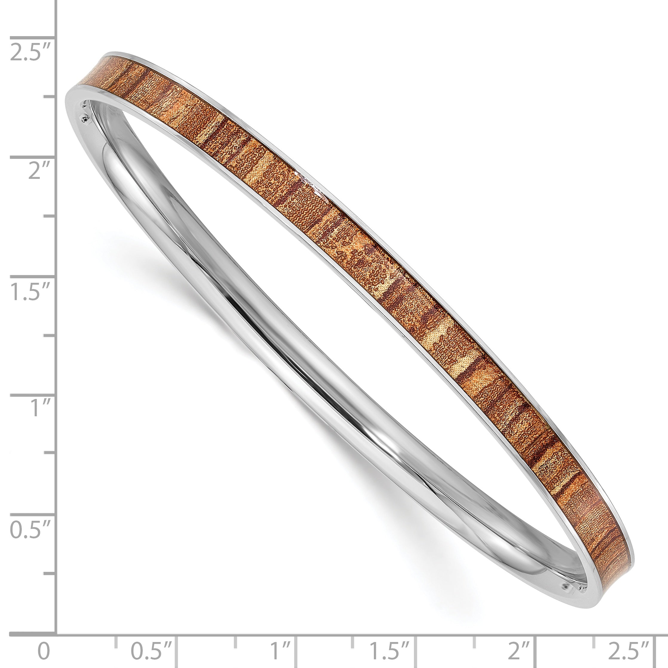 Stainless Steel Polished Yellow and Brown Enameled Bangle Bracelet for Women