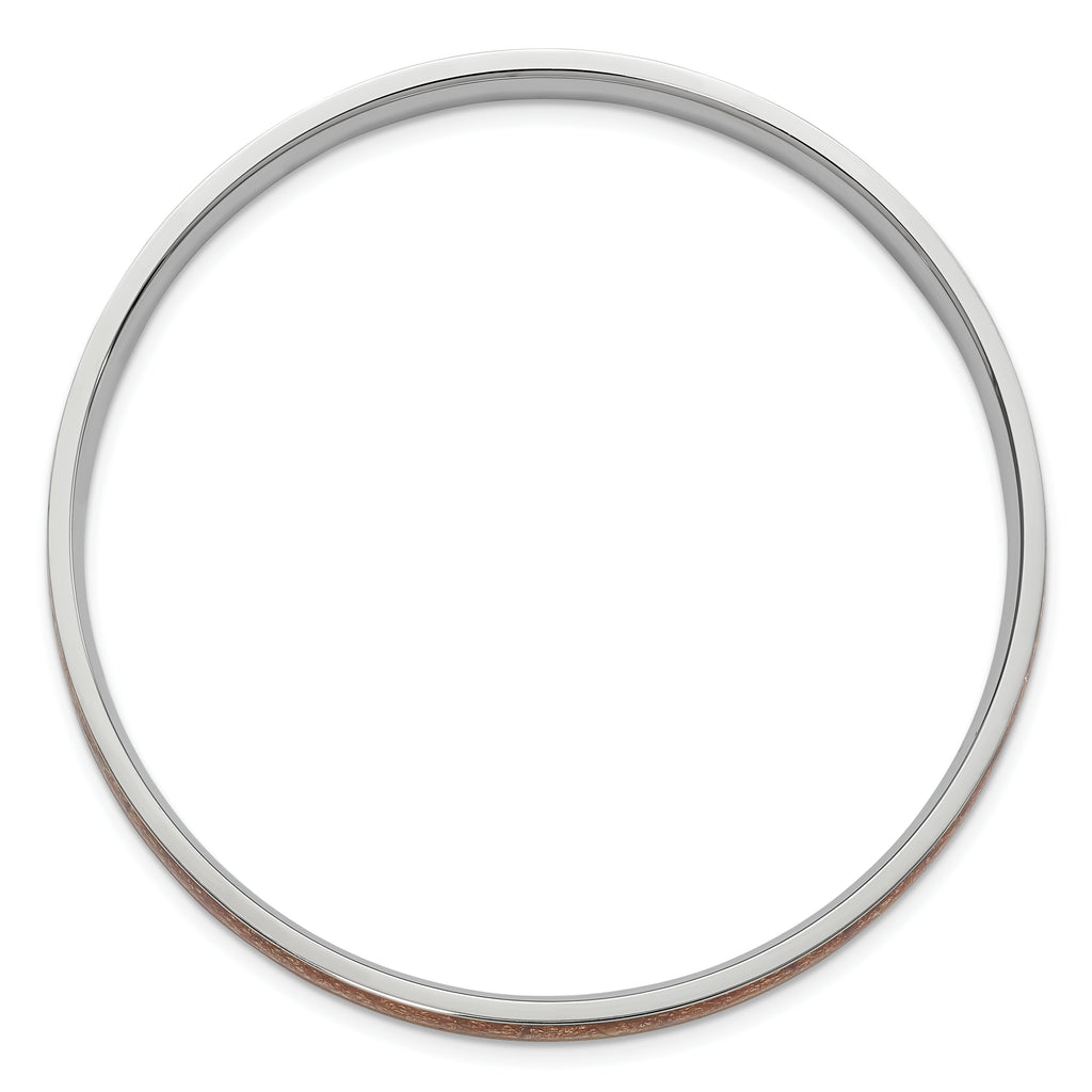 Stainless Steel Polished Yellow Enameled Bangle Bracelet for Women