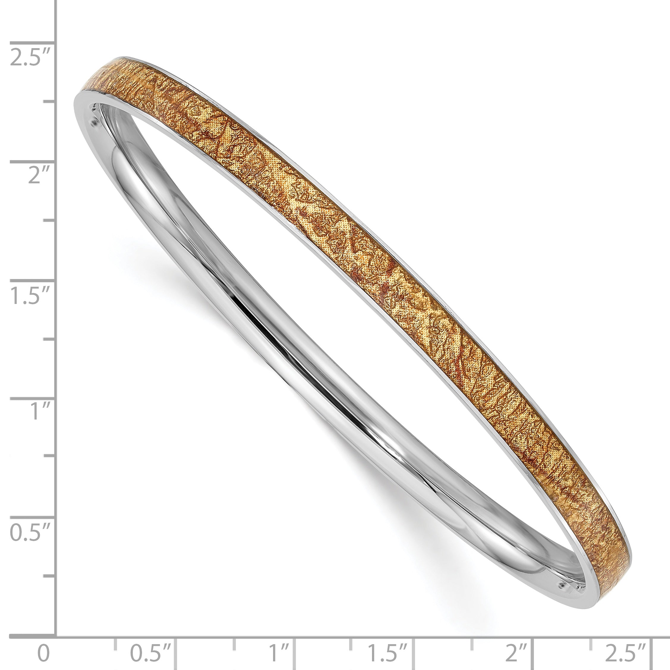 Stainless Steel Polished Yellow Enameled Bangle Bracelet for Women