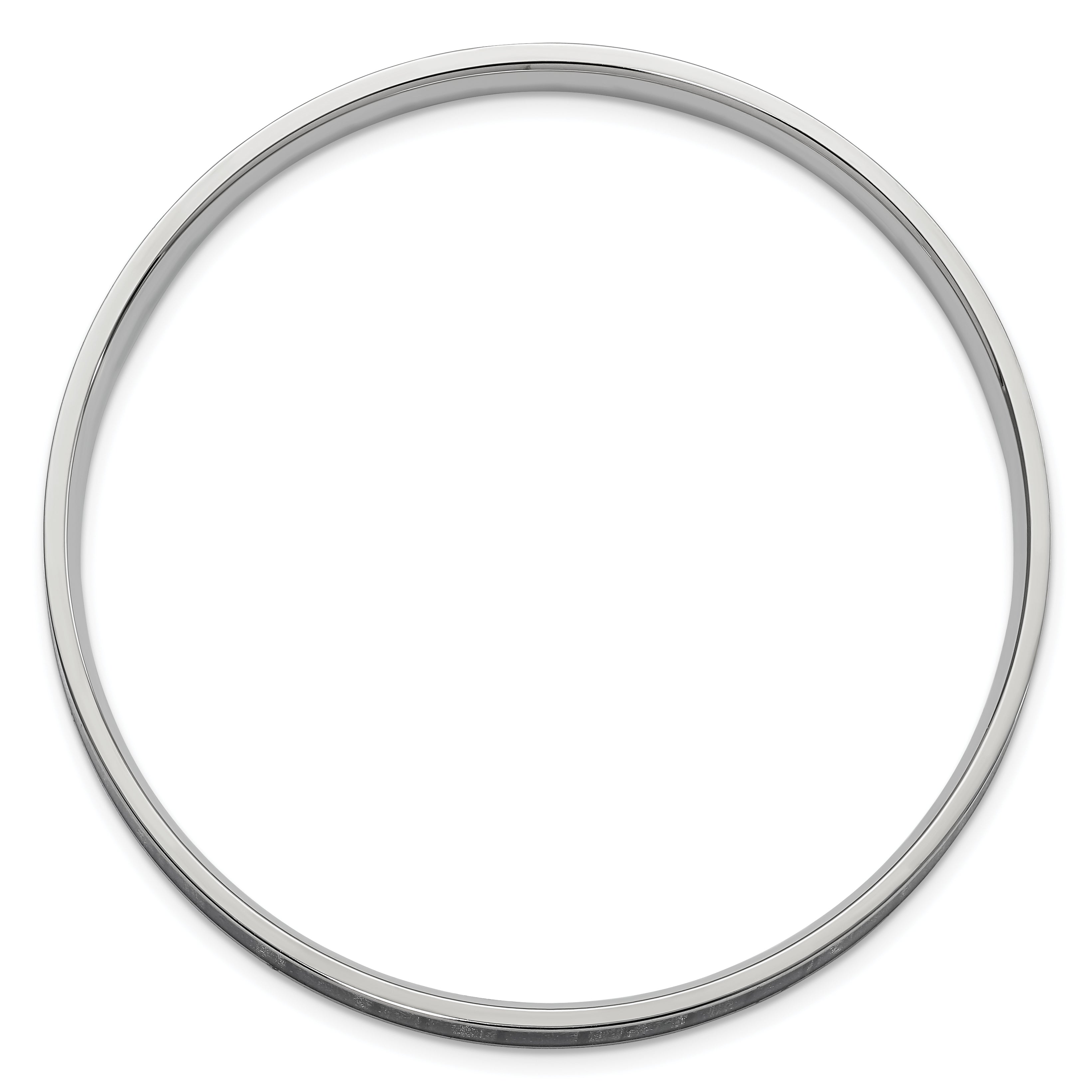 Stainless Steel Polished Black and White Enameled Bangle Bracelet for Women