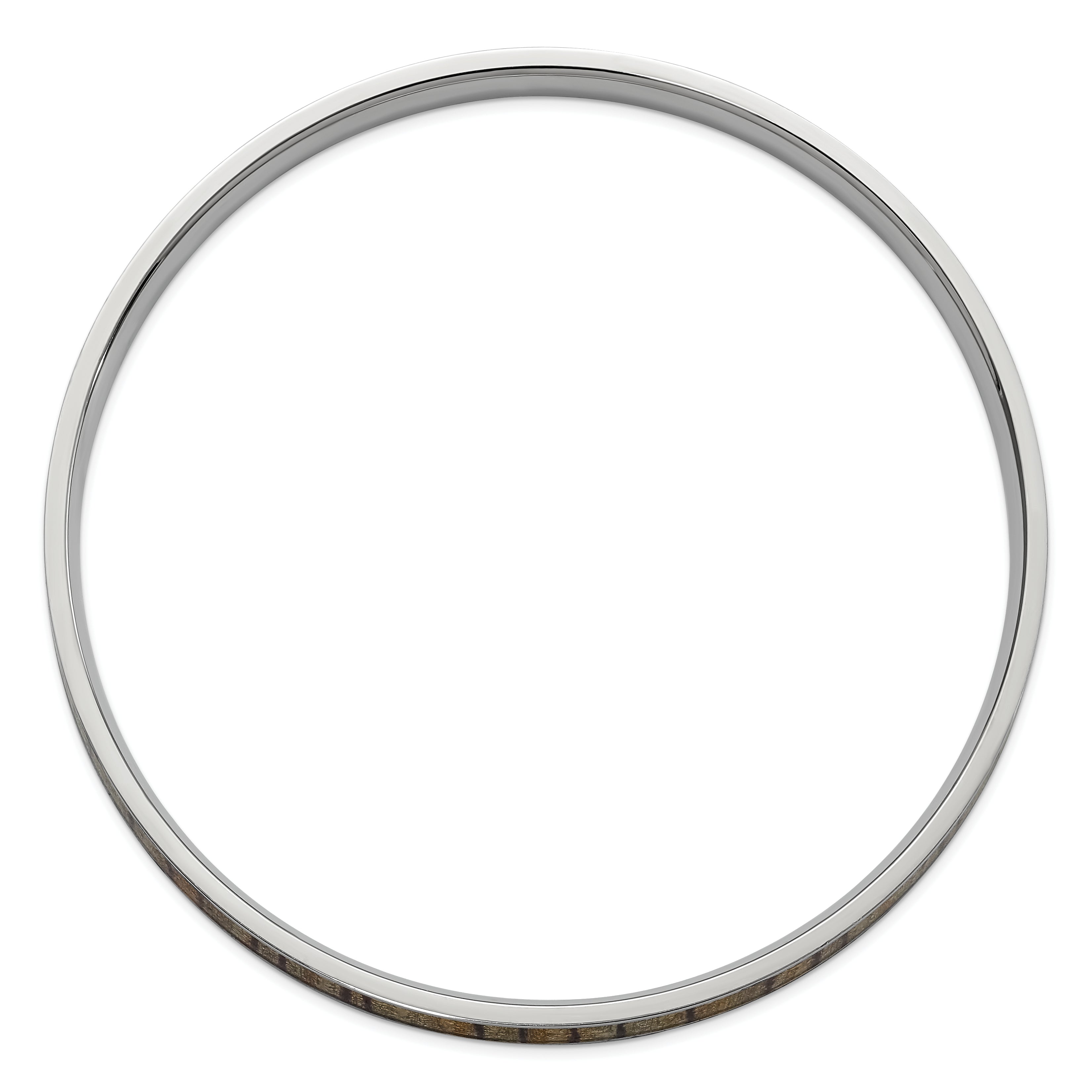 Stainless Steel Polished Cream and Brown Enameled Bangle Bracelet for Women Secondary image