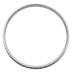 Stainless Steel Polished Cream and Brown Enameled Bangle Bracelet for Women