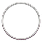 Stainless Steel Polished Light Purple Crystal Rounded Bangle Bracelet for Women