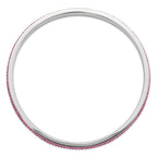 Stainless Steel Polished Pink Crystal Wavy Bangle Bracelet for Women