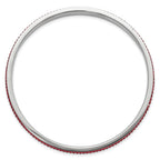Stainless Steel Polished Red Crystal Wavy Bangle Bracelet for Women