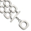 Stainless Steel Polished Double Row Square Toggle Bracelet for Women