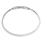 Stainless Steel Polished with Cubic Zirconia Infinity Symbol Bangle Bracelet for Women