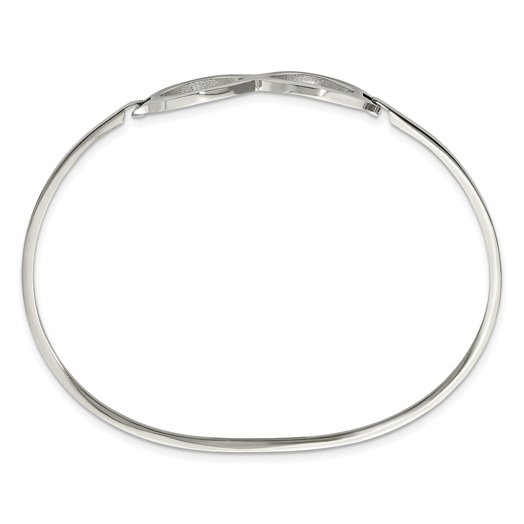 Stainless Steel Polished Infinity Symbol Bangle Bracelet for Women