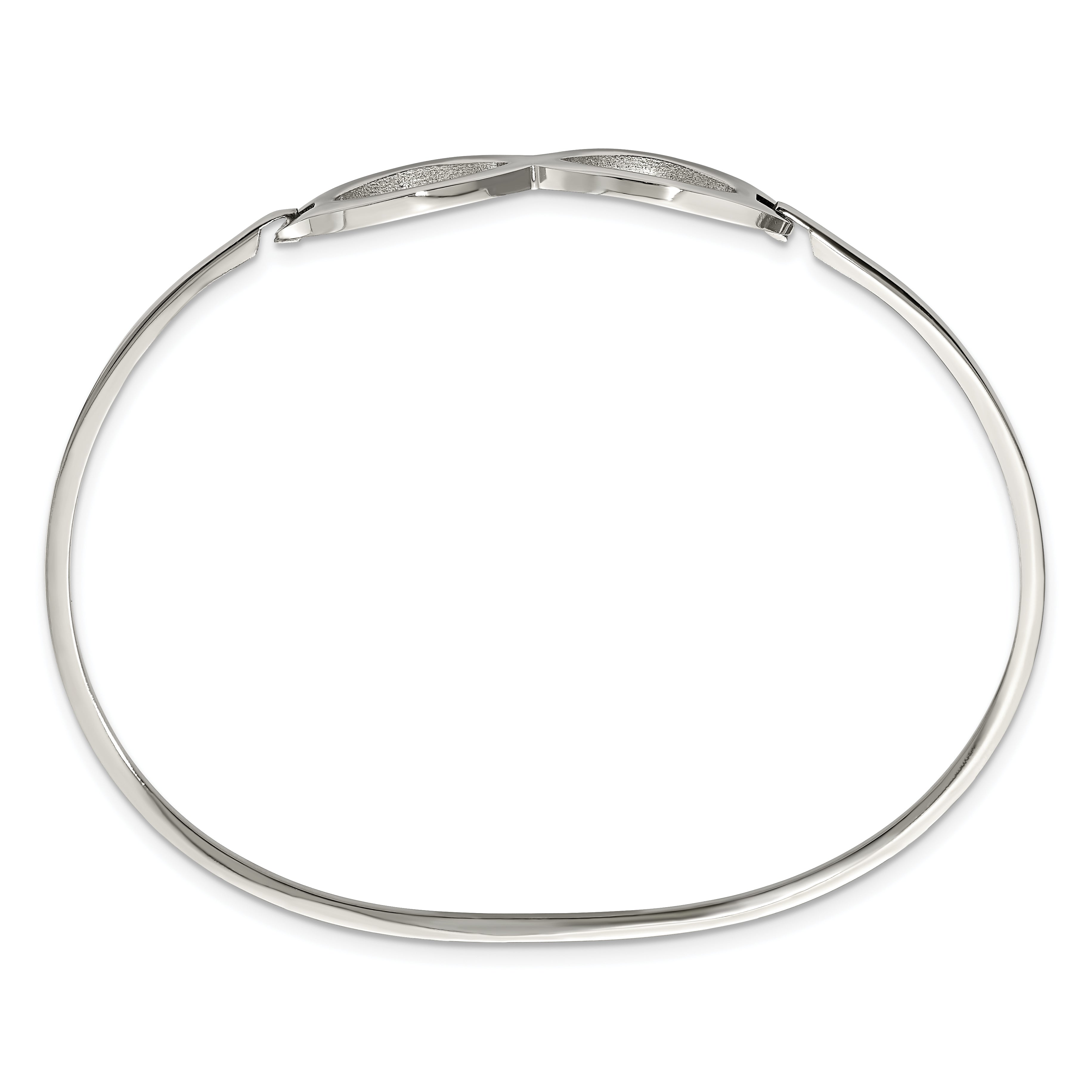 Stainless Steel Polished Infinity Symbol Bangle Bracelet for Women