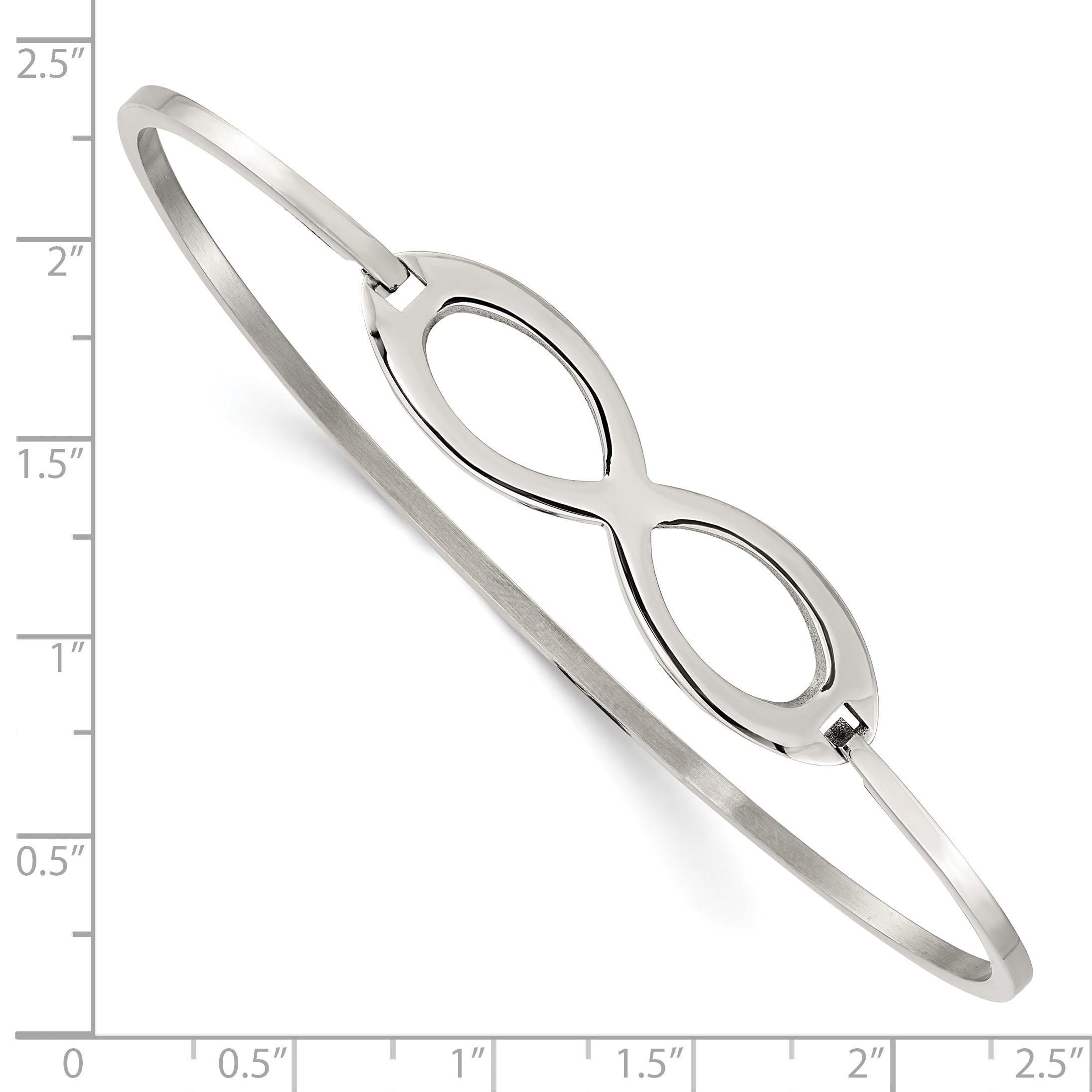 Stainless Steel Polished Infinity Symbol Bangle Bracelet for Women