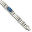 Stainless Steel Polished with Blue Carbon Fiber Inlay Link Bracelet for Men
