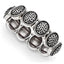 Stainless Steel Oval Antiqued Stretch Bracelet for Women