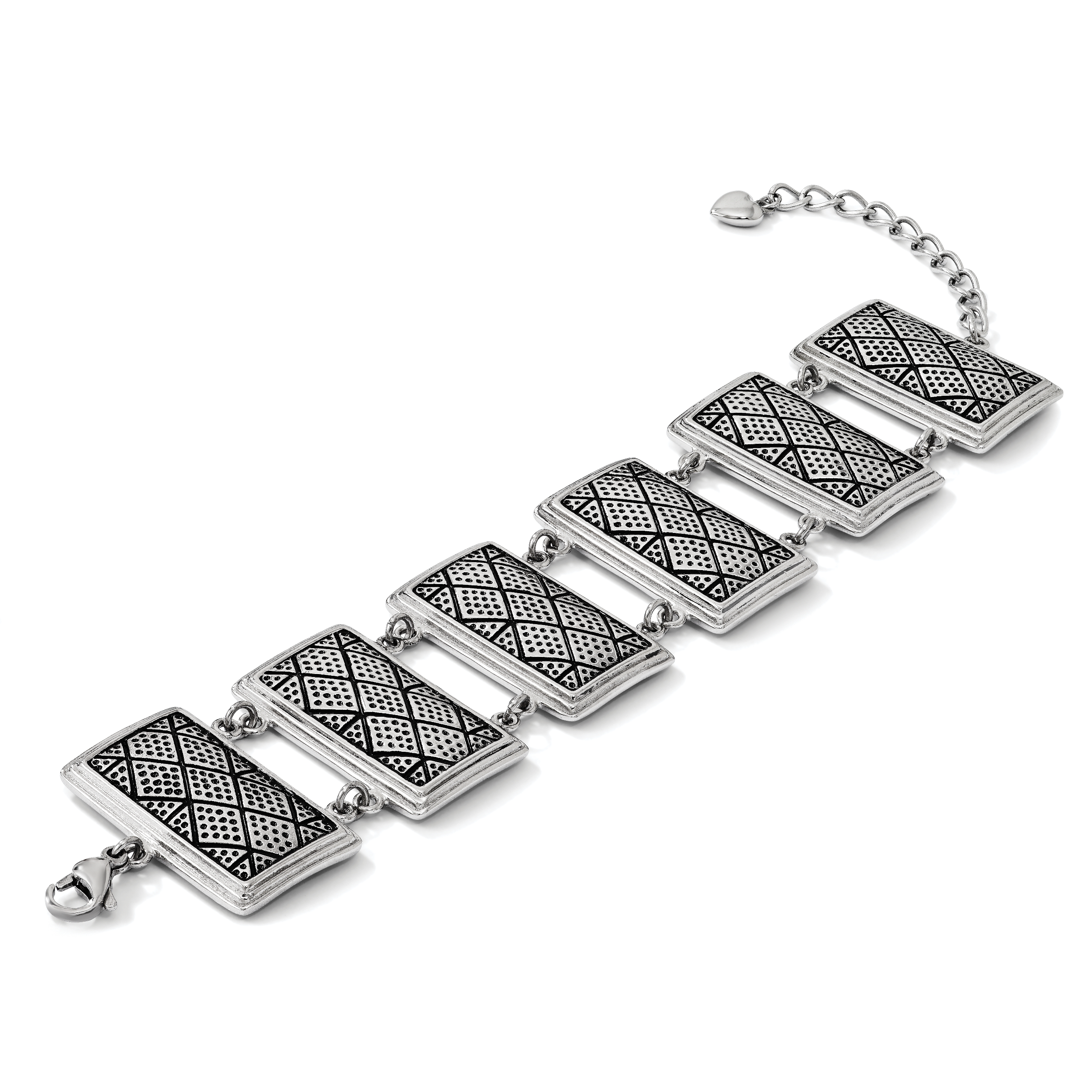 Stainless Steel with extension Antiqued Bracelet for Women