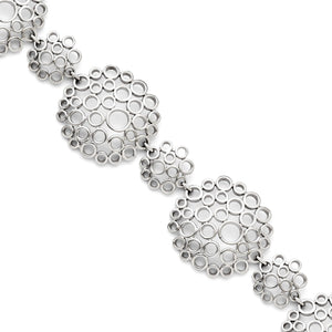 Multi-Circle Bracelet in Stainless Steel, 30mm Wide 7.2in - Sophia Jewelers