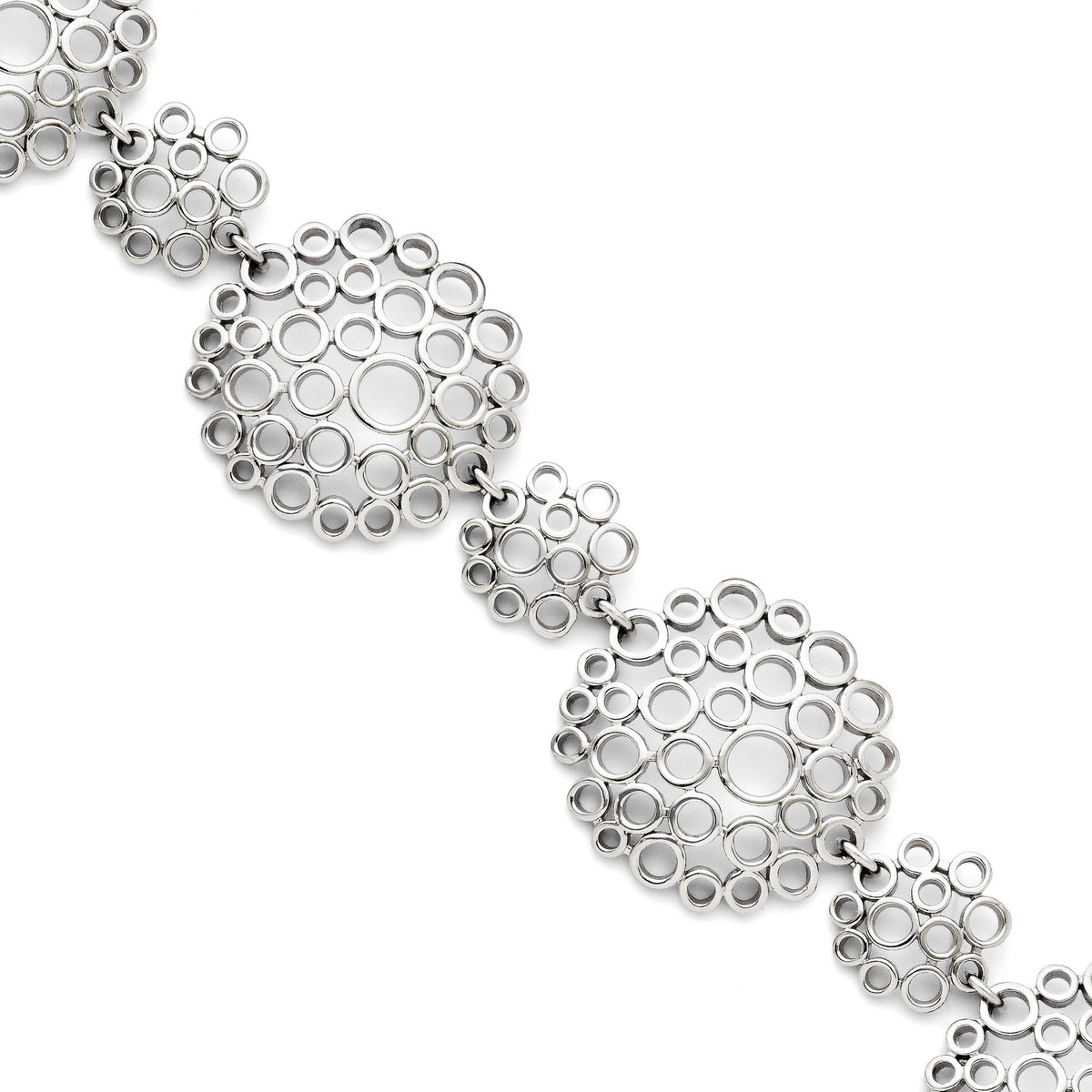 Multi-Circle Bracelet in Stainless Steel, 30mm Wide 7.2in - Sophia Jewelers