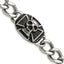 Stainless Steel Antiqued and Polished Skull Curb Bracelet for Men