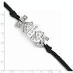 Stainless Steel Cubic Zirconia Kiss with 1.75ext Bracelet for Women