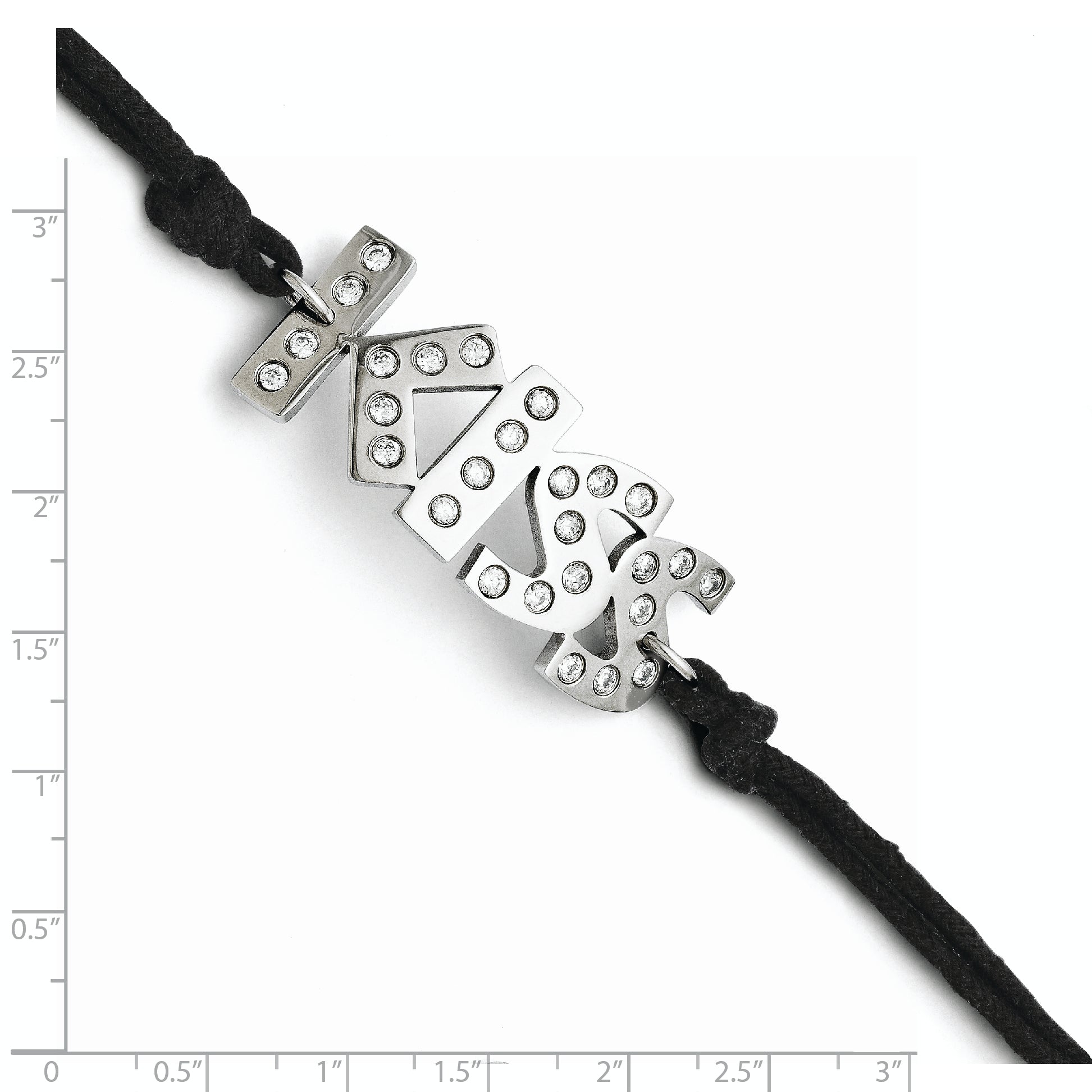 Stainless Steel Cubic Zirconia Kiss with 1.75ext Bracelet for Women