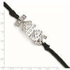 Kiss Cubic Zirconia Bracelet in Stainless Steel, 7¾" - Sophia Jewelers