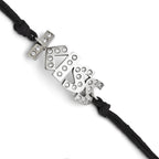Kiss Cubic Zirconia Bracelet in Stainless Steel, 7¾" - Sophia Jewelers