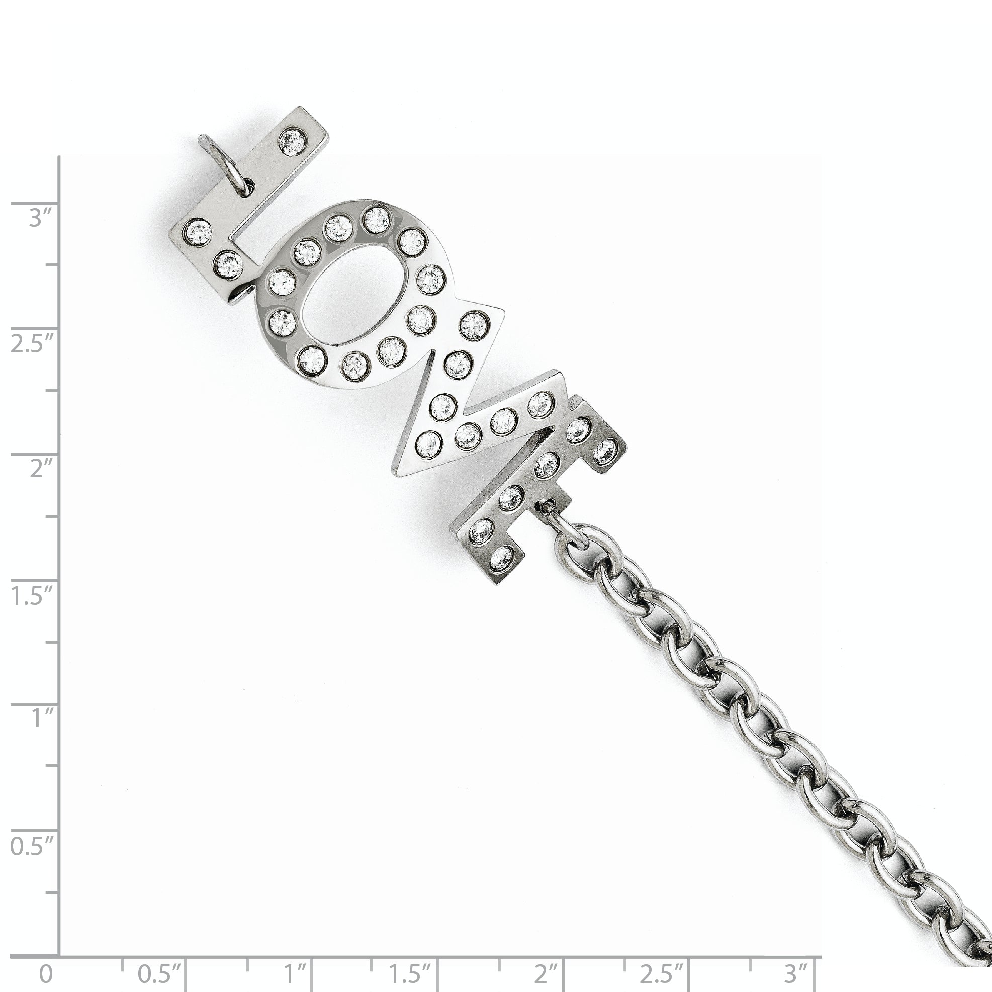 Stainless Steel Cubic Zirconia Love Polished Bracelet for Women Secondary image