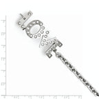 Stainless Steel Cubic Zirconia Love Polished Bracelet for Women