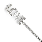 Love Bracelet with White CZ in Stainless Steel, 7.5" - Sophia Jewelers