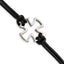 Stainless Steel Antiqued and Polished Cross Black Leather Bracelet for Men