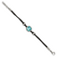 Stainless Steel Polished with Blue Glass Leather with ext Bracelet for Women
