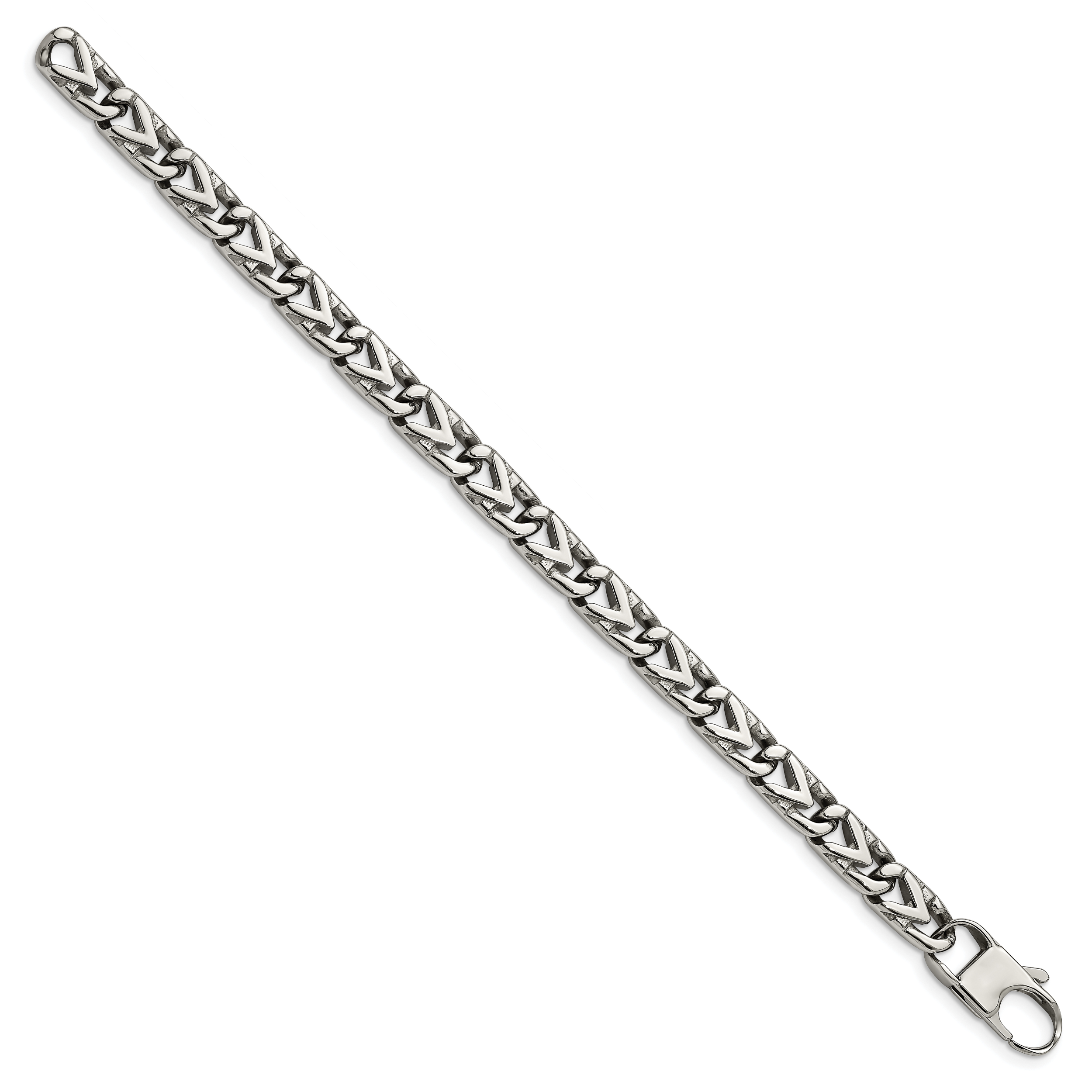 Stainless Steel Polished 8mm Fancy Link Bracelet