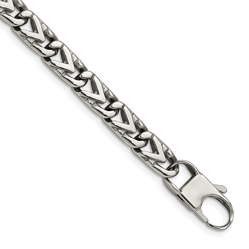 Stainless Steel Polished 8mm Fancy Link Bracelet