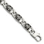 Stainless Steel Antiqued and Polished Fleur de Lis Link Bracelet for Men