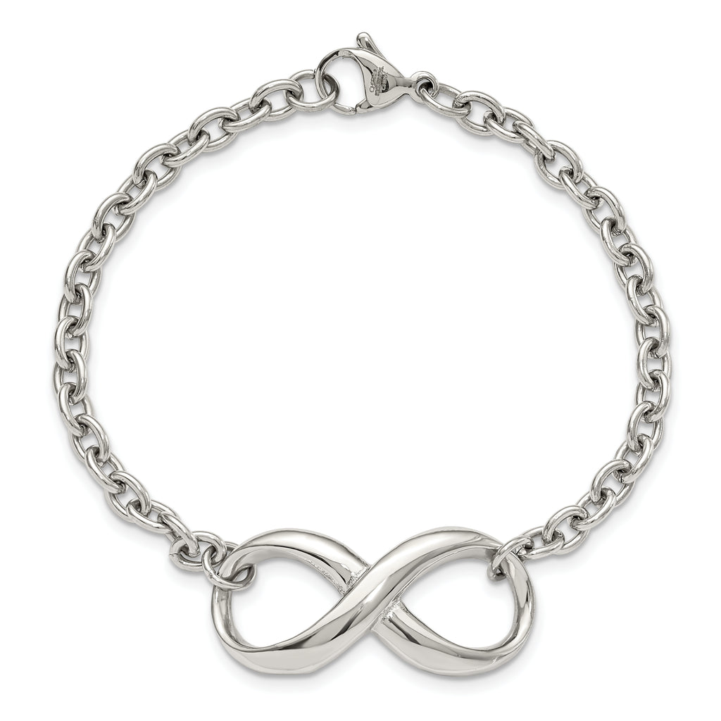 Stainless Steel Polished Infinity Symbol Bracelet for Women