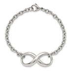 Stainless Steel Polished Infinity Symbol Bracelet for Women