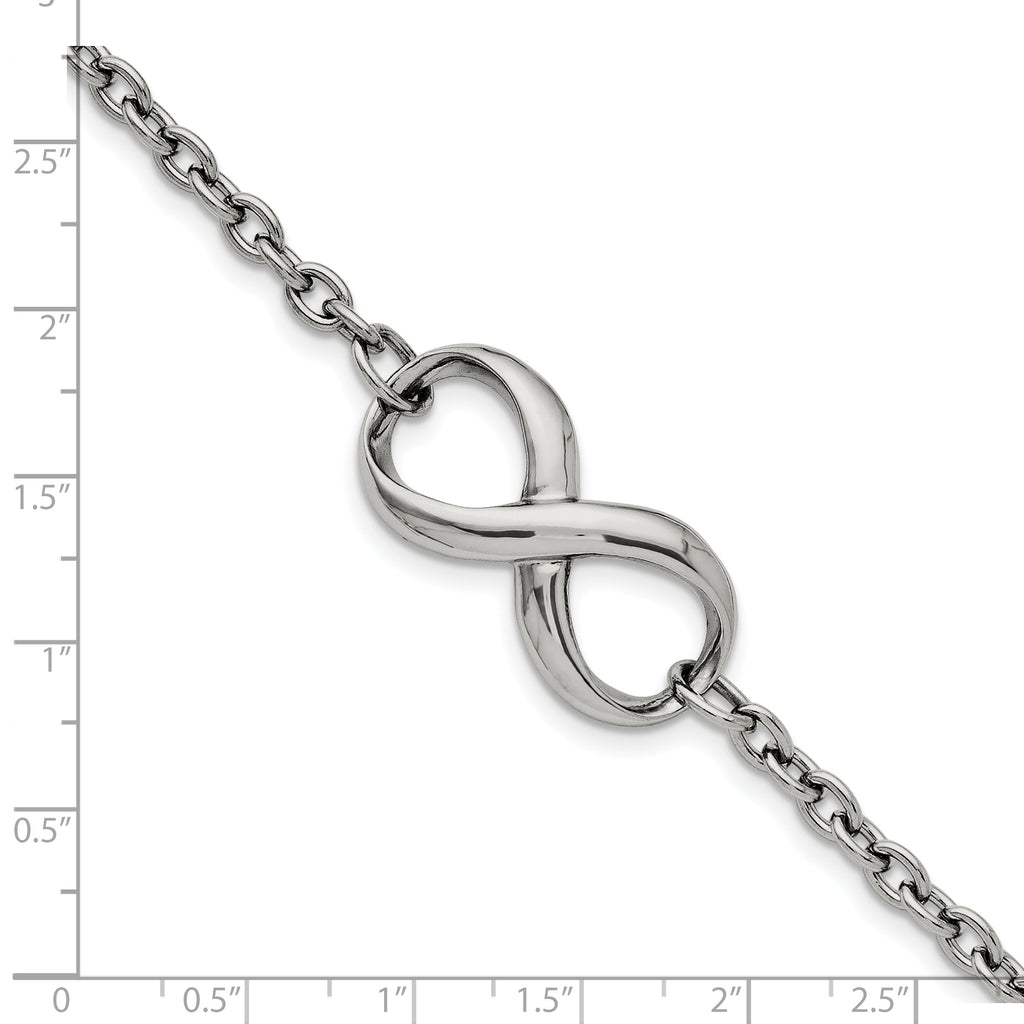 Stainless Steel Polished Infinity Symbol Bracelet for Women