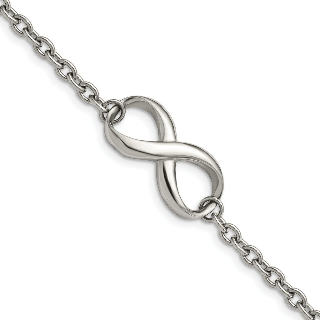 Stainless Steel Polished Infinity Symbol Bracelet for Women