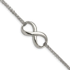 Stainless Steel Polished Infinity Symbol Multi-Strand Bracelet for Women