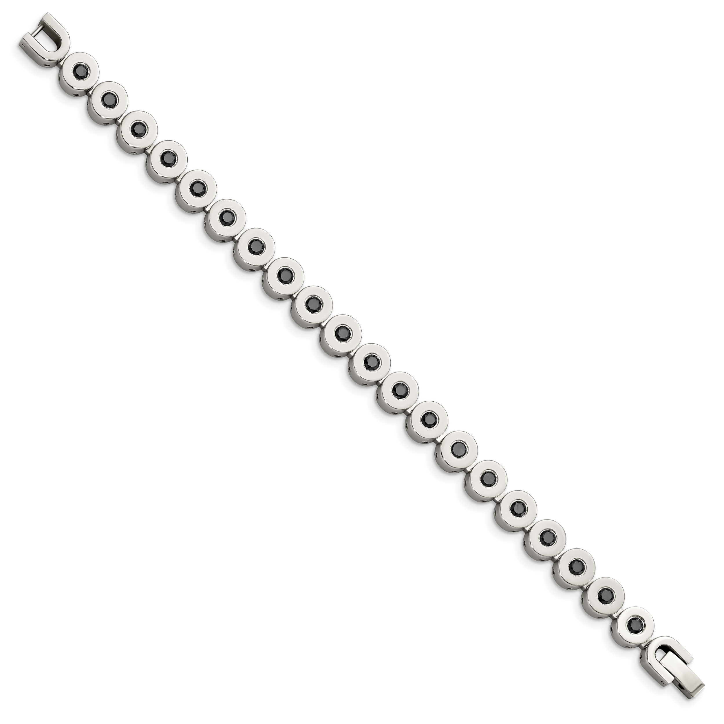 Stainless Steel Polished with Black Cubic Zirconia Bracelet for Women Secondary image