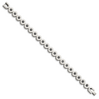 Stainless Steel Polished with Black Cubic Zirconia Bracelet for Women